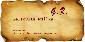 Gallovits Réka névjegykártya