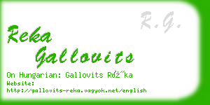 reka gallovits business card